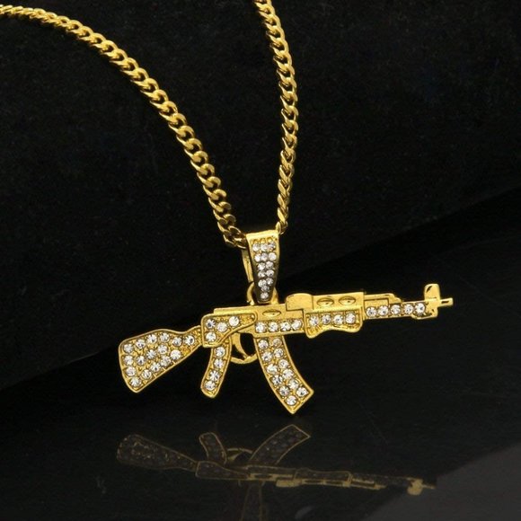 AK 47 Pendant Hip Hop Chain - Picture 1 of 2